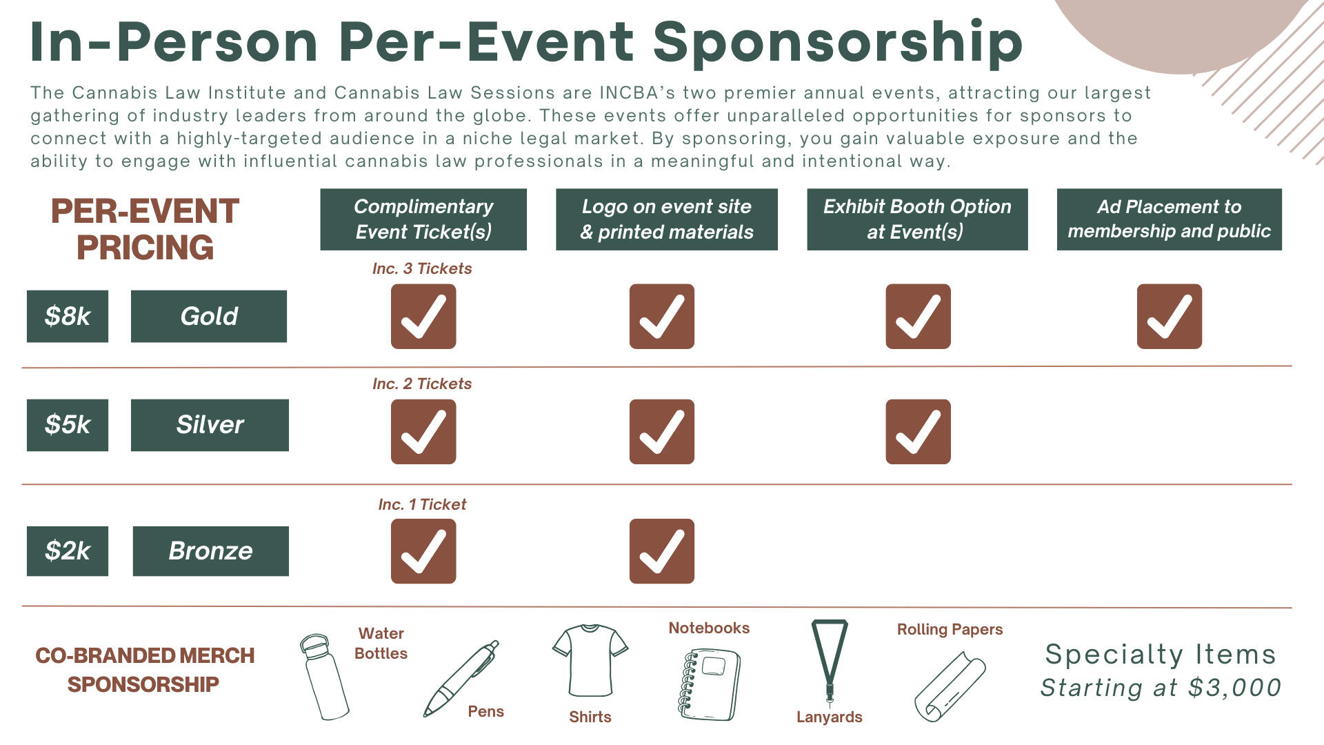 Cannabis Law Sessions 2024 Sponsorship Opportunities